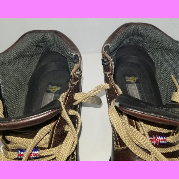 Size 6 US Women's Doc Dr. Marten's Brown Mahogany Heeled Heel Ankle Boots - Picture 10 of 17